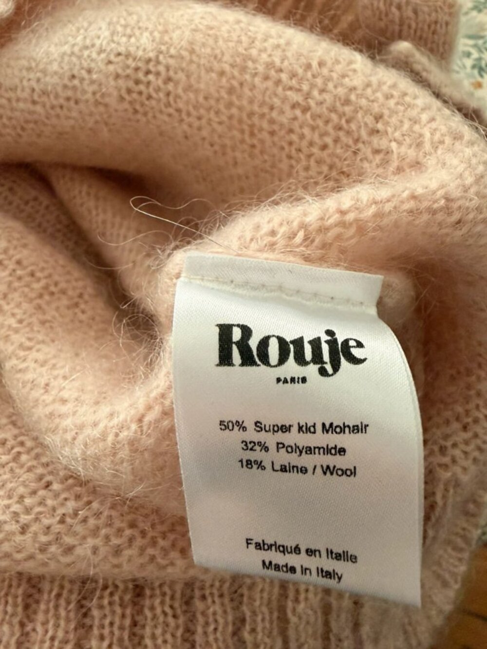 Rouje Paris Knit Cardigan Sweater Light Pink Size L - Picture 7 of 8